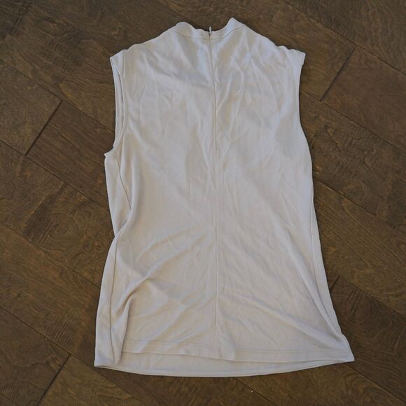 MM Lafleur Sleeveless Blouse‎ Top Cream Knit Crepe Crossover Size XS - Picture 2 of 6